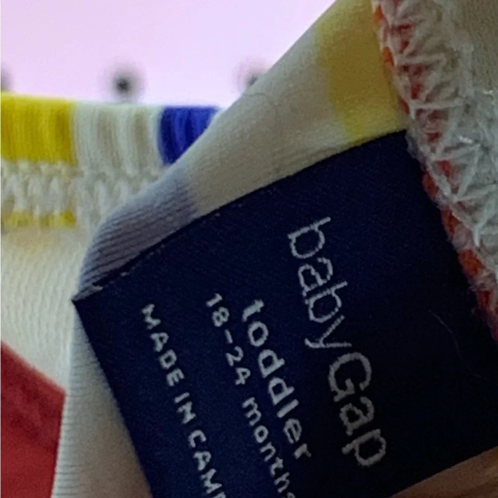 GAP Baby Rainbow Stripe One-Piece Swimsuit | 18–24M | Great Condition